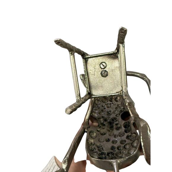 Metal Sculpture Musician 9” Cellist Soloist Metal Art Deco Abstract Gifting - Picture 5 of 8